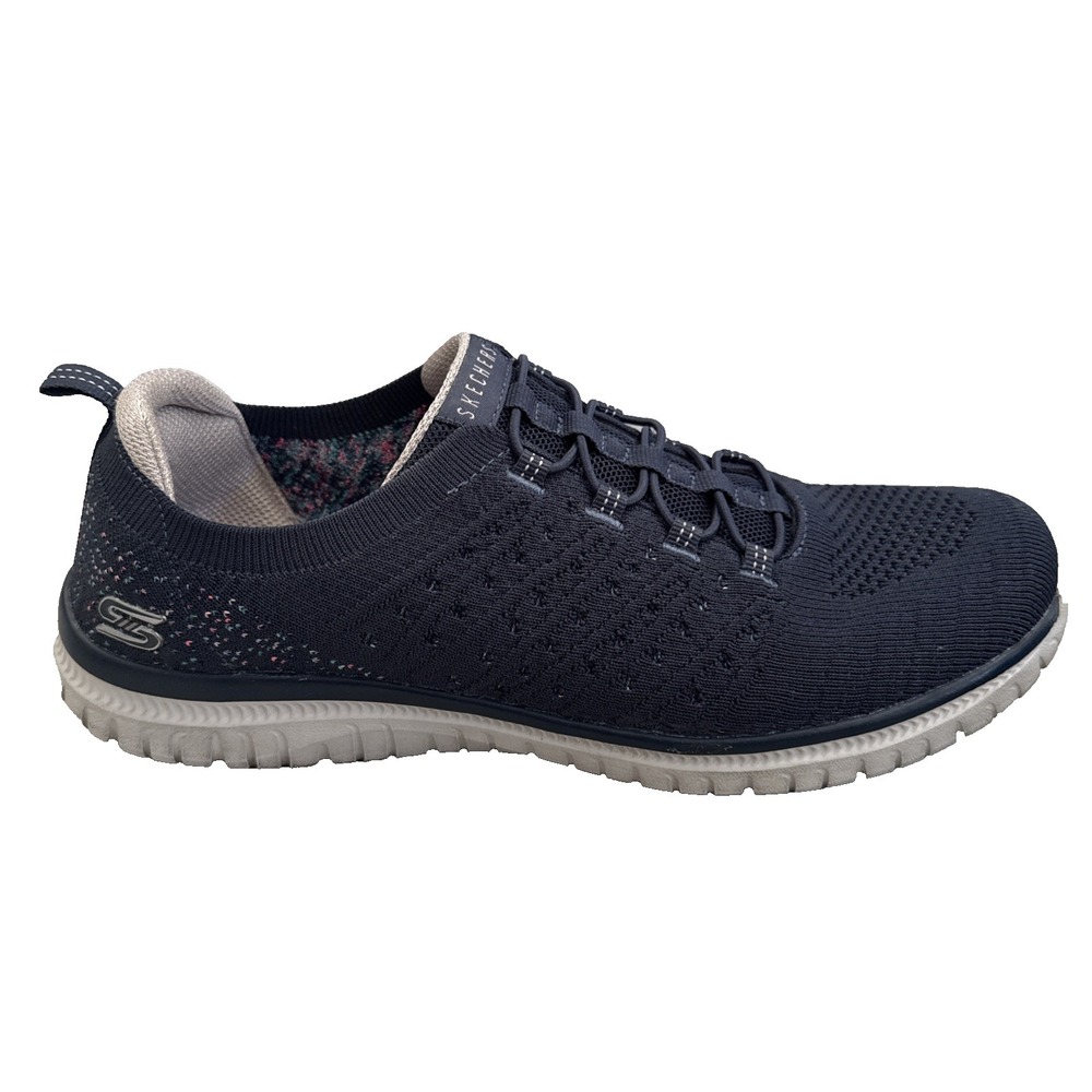 Skechers Sneakers Women 9.5 Wide Navy Blue Memory Foam Comfort Walking Shoes